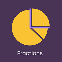 Pikado fractions tool - cut-up pizzas and chocolate bars for visualizing fractions
